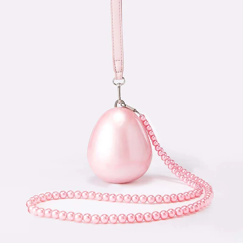 Umhängetasche in Gänseform, Perlenkette, Umhängetasche, britischer Designer-Abend, elegante Clutch-Geldbörse, Damen-Schultertasche aus Acryl – Detail 29