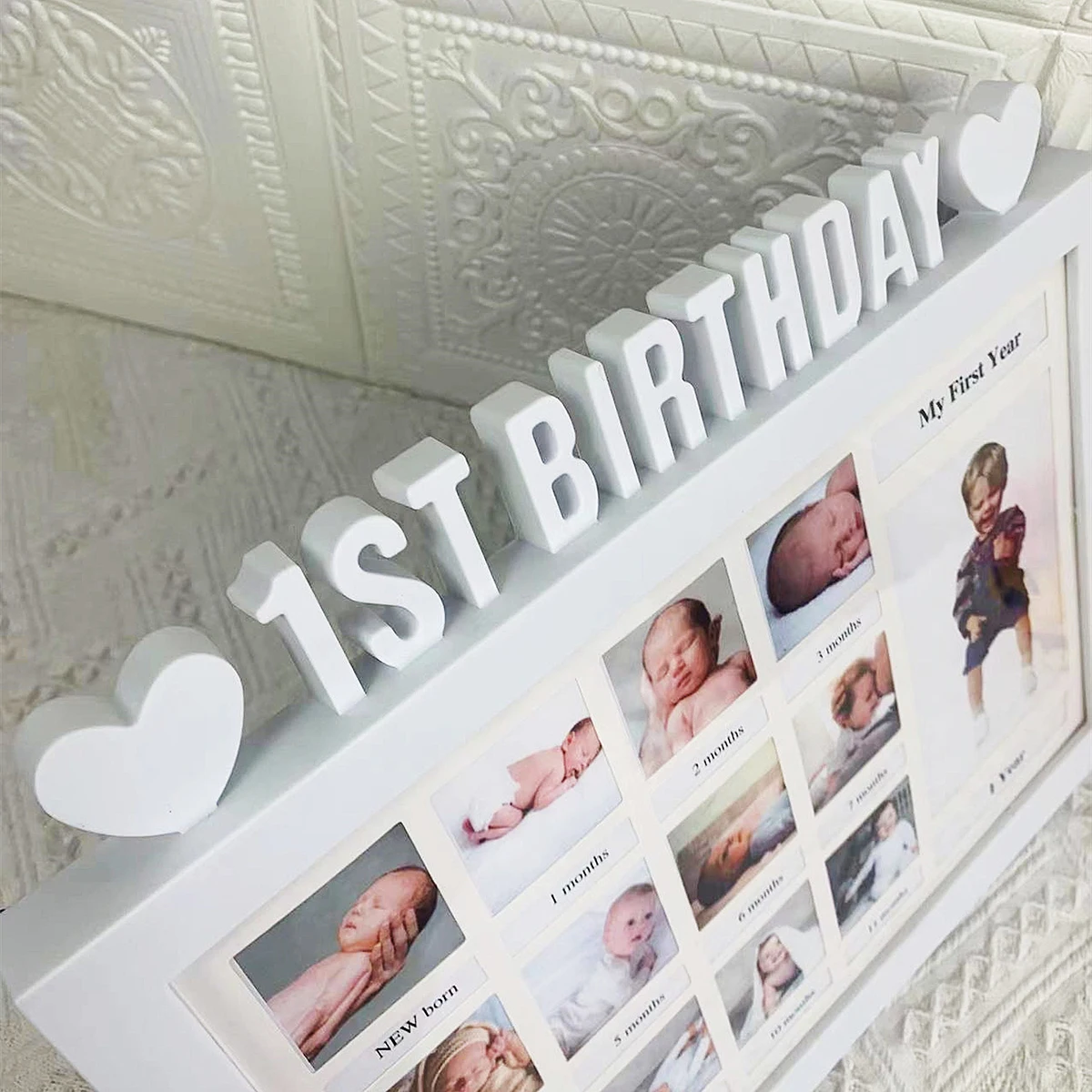 1PC Baby Creative December Growth Record Souvenir Photo frame Birthday party Commemorative PP plastic photo frame