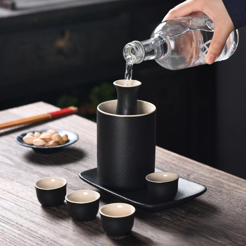 

Ceramic Wine Warmer Tray 1 Sake Bottle 1 Warmer Pot 4 Cups For Hot Or Cold Sake 7pcs Ceramic Japanese Sake Set Ceramic Sake Mug