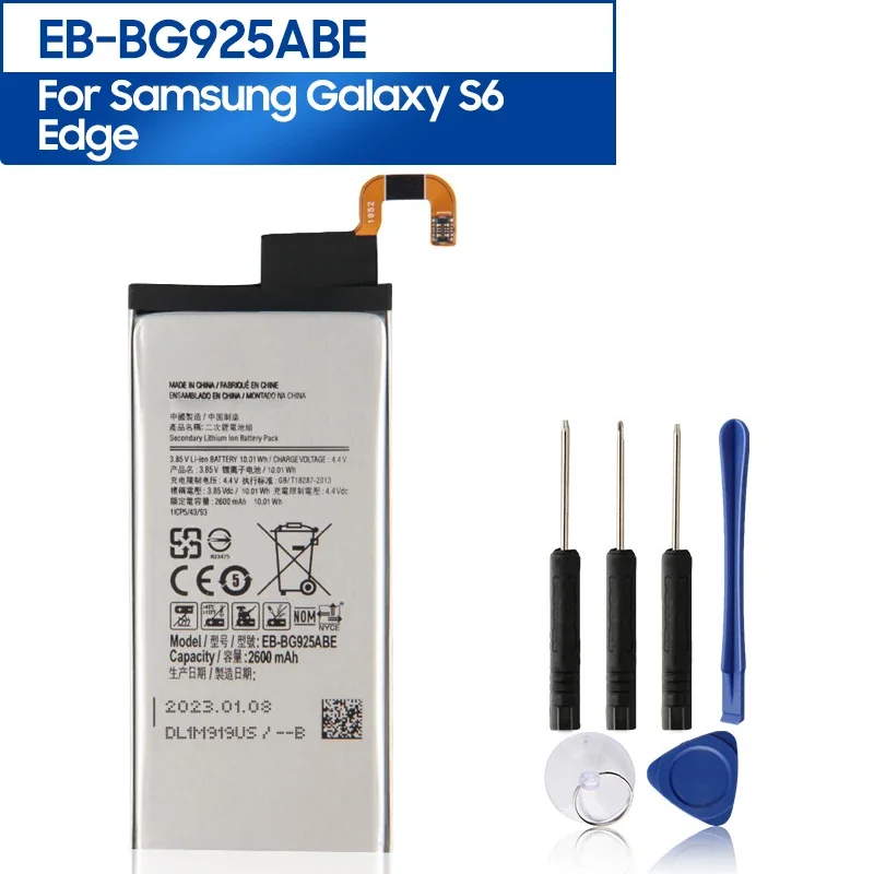 Replacement Phone Battery EB-BG925ABA EB-BG925ABE For Samsung GALAXY S6 Edge G9250 G925l G925F G925L G925K G925S 2600mAh