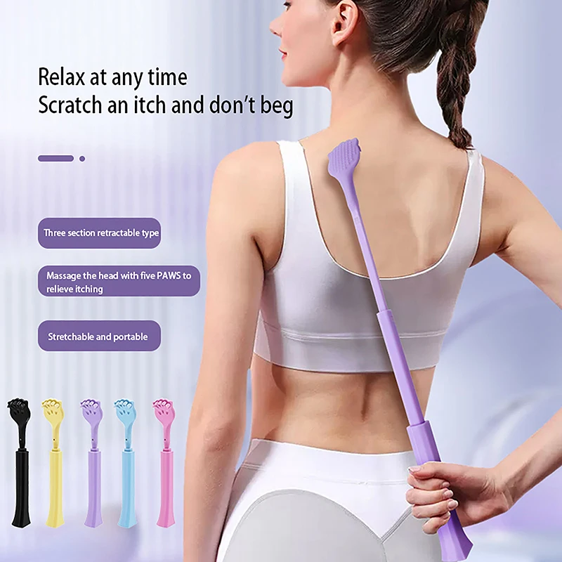 Three Sections Handle Telescopic Back Scratcher Scratch Massager For Itch Massager Body Grab Relax Scraper Old Man Happy