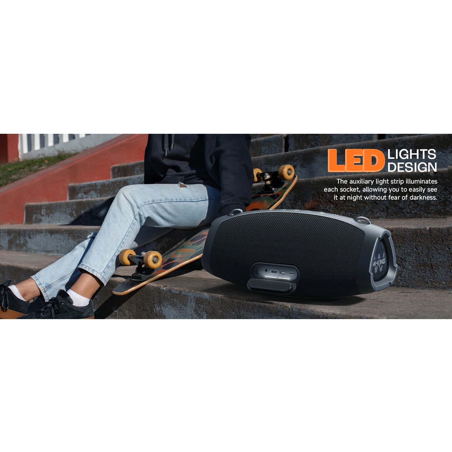 W-KING X10 Bluetooth Speaker, 120W Max Portable Loud Speakers Wireless Bluetooth Boombox, 70W IPX6 Waterproof Outdoor Party Large Big Speaker, Triple Passive Radiator/Subwoofers*2-Deep Bass/42H/TF/AUX/EQ view 7