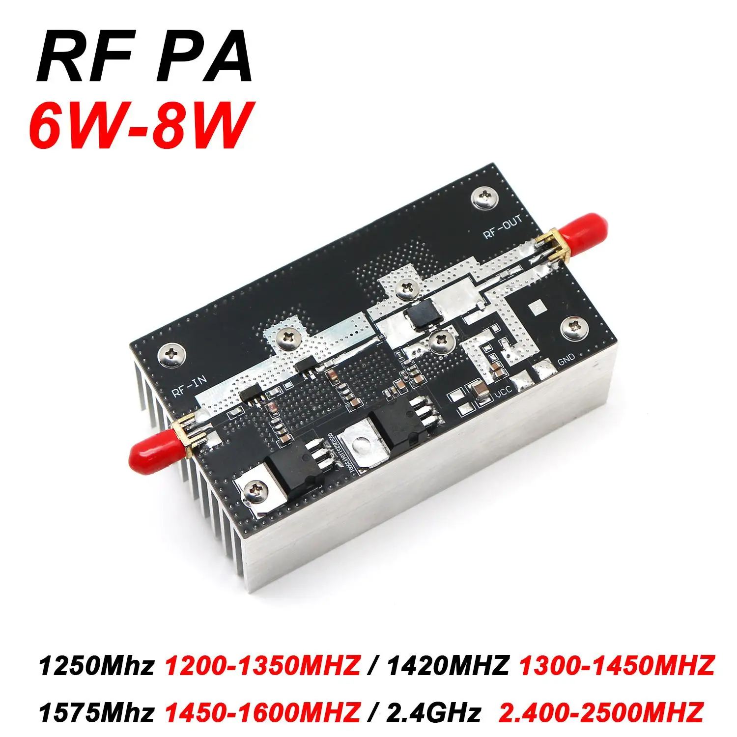 6-8W RF Leistungsverstärker 1250/1420/1575MHz 2.4GHz SMA Signalbestifter F / BeiDou WiFi Satellitensender 2.4G Bildübertragung
