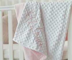 JTJD Personalized Swaddle Blanket Baby Throw Blanket Newborn Custom Blanket with Name Cute Toddler Blanket Soft Girl Boys Gifts