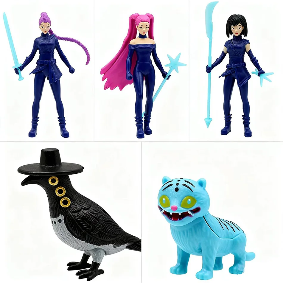 5 pièces/ensemble Kpop chasseurs de démons Figurine jouet Derpys tigre Rumi Mira Zoey chatte Figurine poupée pour les Fans cadeau