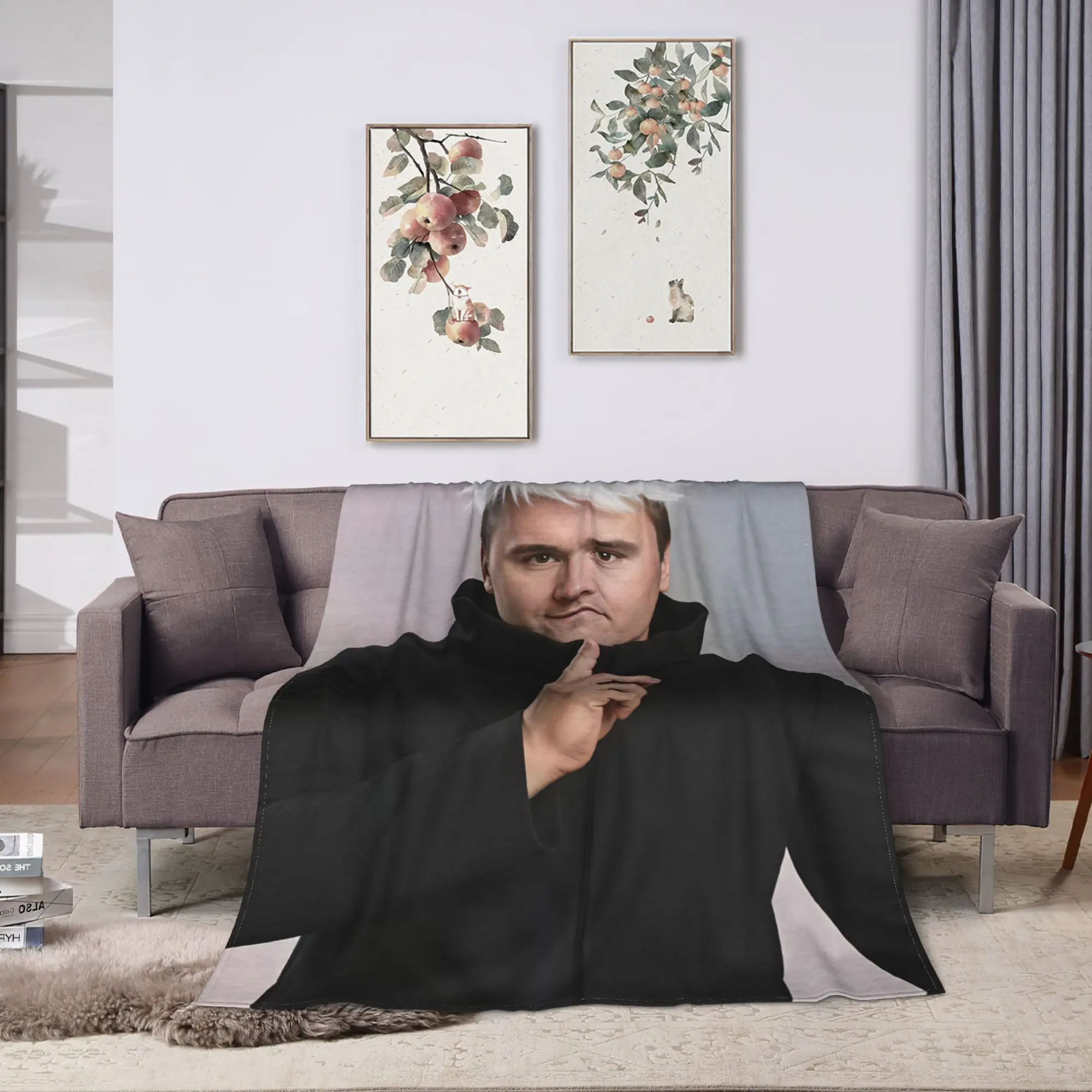 Charlie Kirk Jujutsu Funny Meme Blanket Girls  Flannel Bedding Throws For Living Room Warm Custom Quality Bedspread Present