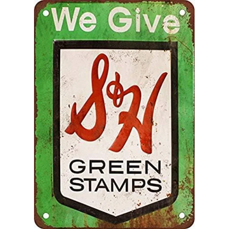 Iron logo S&H green stamp retro appearance 30x20x2cm