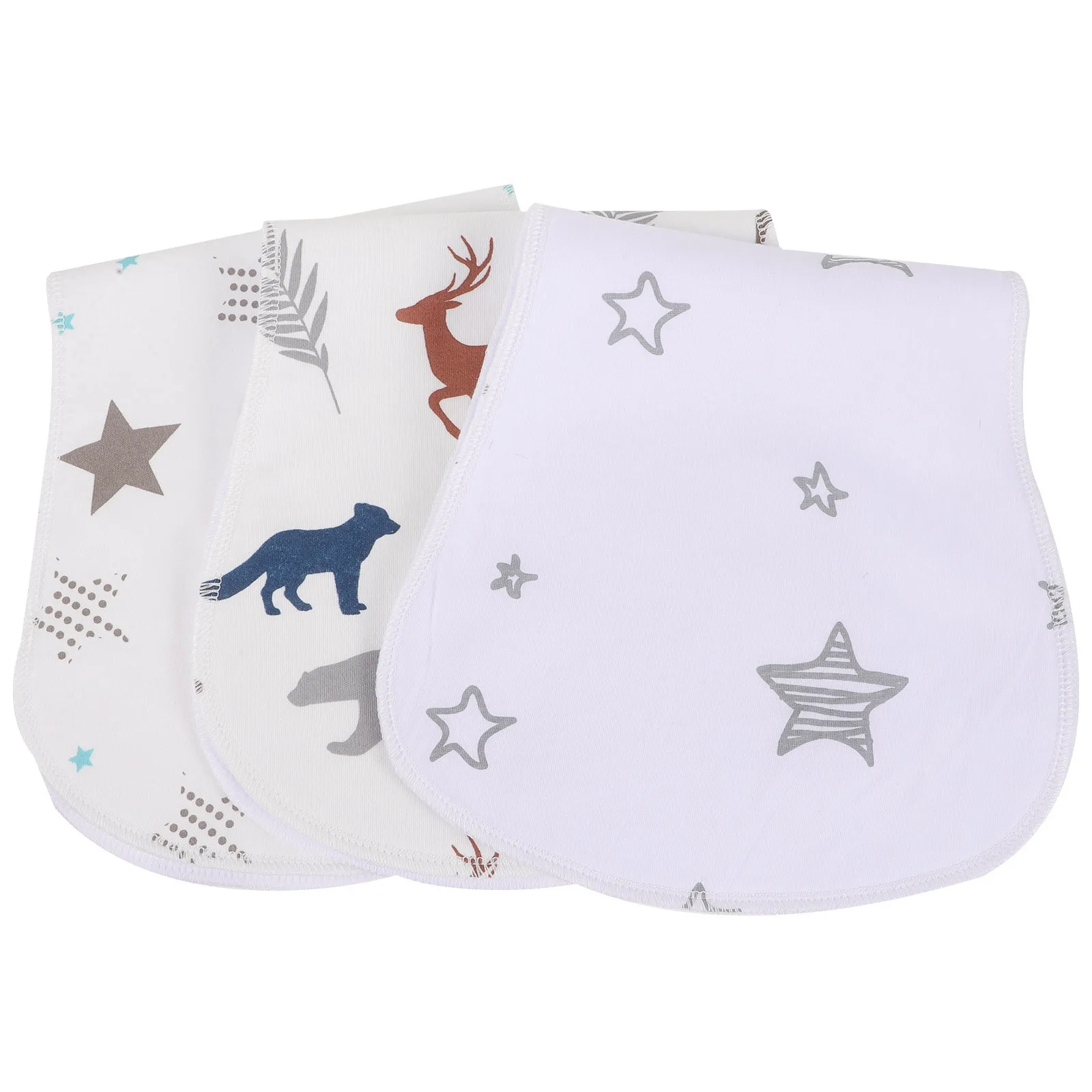 

3Pcs Cotton Burp Cloths for Baby Boy Absorbent Soft Comfortable Safe Durable Reusable Gentle Skin Friendly Breathable