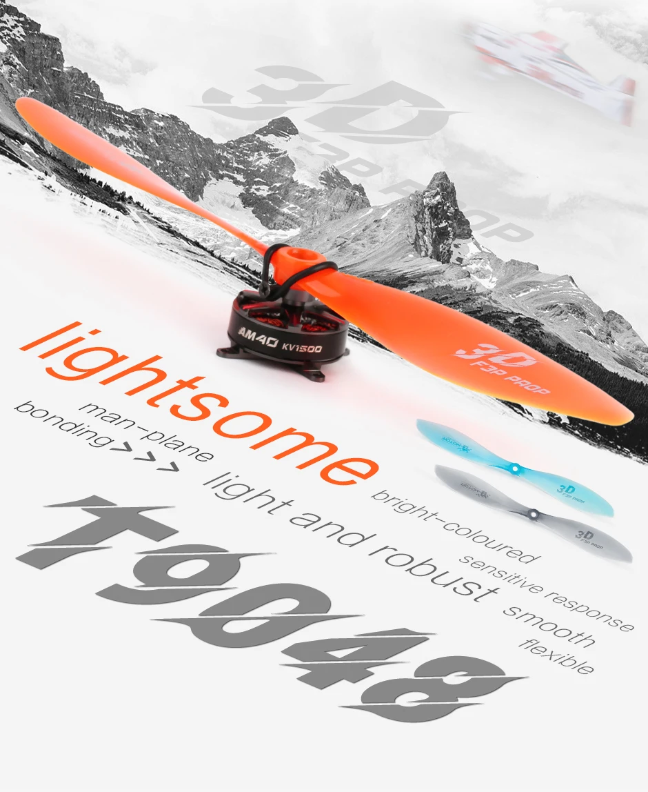 T-Motor T-Hobby T9048 F3P 3D Plastic Indoor Plane Propeller for F3P Flight Lightweight Props Rc Fixed Wing Airplane Drone Motor