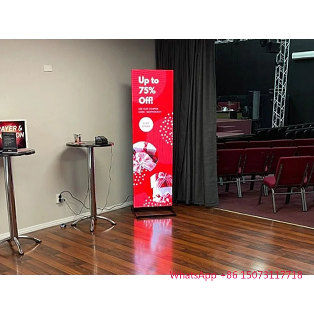 P1.8 P2.5 Rentals Hd Hängender Smd Indoor Digital Media Player Spiegel Videopanel Banner Beschilderung Totem LED Poster Display