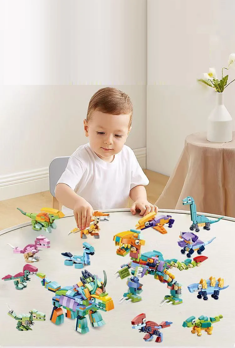 Dinosaur Building Blocks Assemble Animals Construction Figures Bricks Educational Toys Gifts for 6 Plus Year Old Kids Boys Child