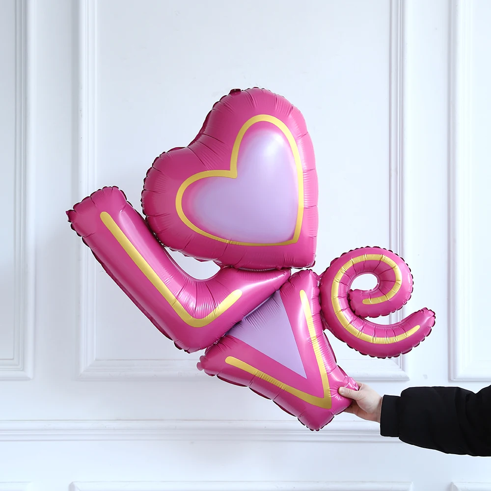 113pcs Burgundy Pink Valentine's Day Balloon Garland Kit LOVE Rose Envelope Foil Balloon Wedding Bridal Anniversary Birthday Dec - view 3