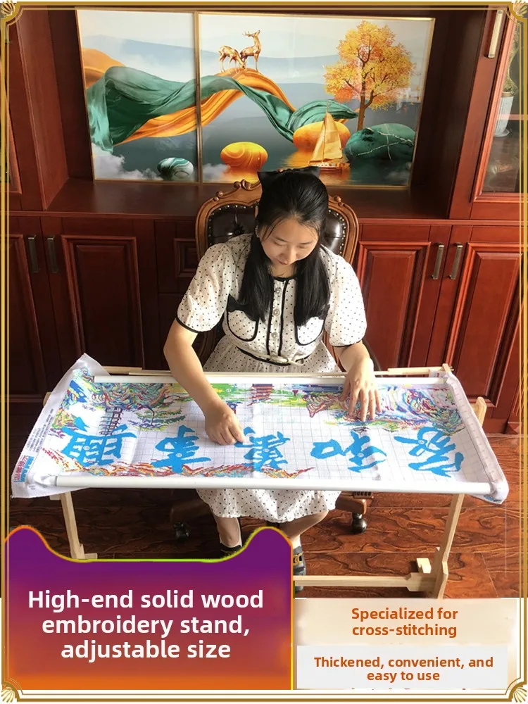 

Маленькая подставка для вышивания крестиком, для домашнего использования, деревянная, отдельно стоящая, с фиксатором, аксессуары для рукоделия, бренд SNA