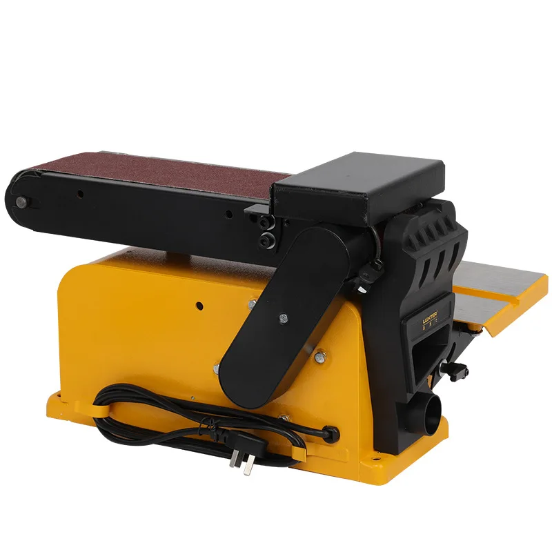 Abrasive Belt Sanding Machine Woodworking High-Power Electric 220V Sandpaper Polishing Machine 0-45° Angle Adjustable