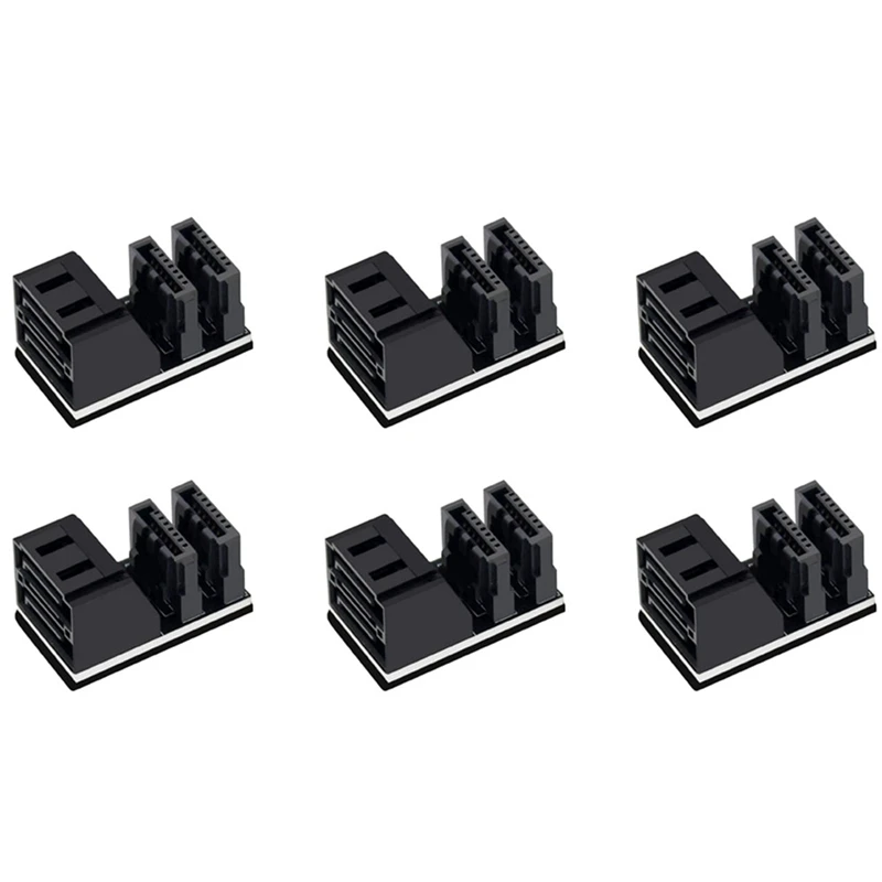 

6Pcs Double SATA 7Pin Female To Double 7Pin Male 90 Degree Angled Adapter Mainboard SATA Adapter For Desktops SSD HDD