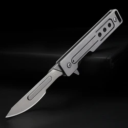 Outdoor Folding Keychain Knife Carbon Steel Surgical Knife 24 Portable Knife Mini Portable Knife