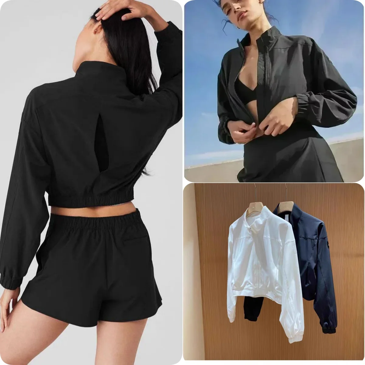 

AI Yoga Fashion Clubhouse Jacket Women's Sports Coat Stand Up Collar Breathable Run Outdoor Casual Comfort Top