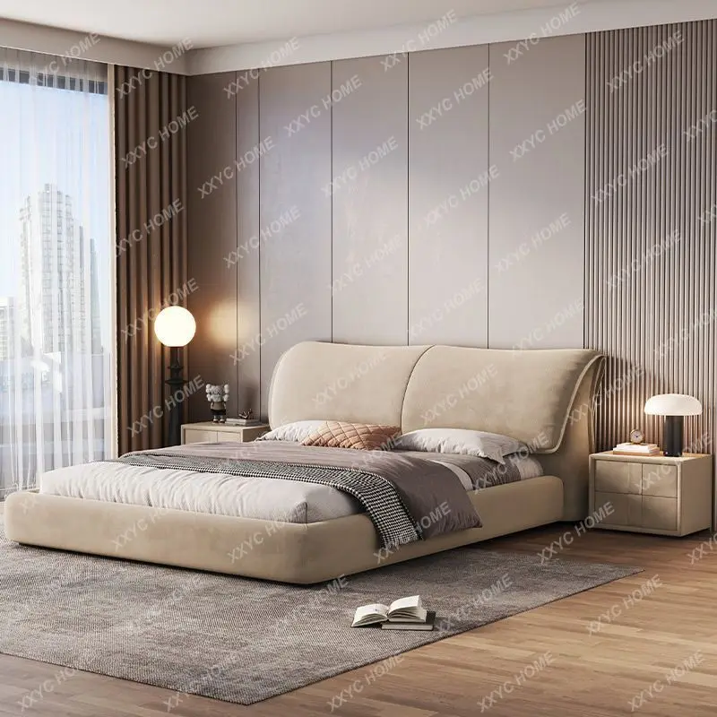 

SS Fabric cream wind technology flannel light luxury simple rice soft bag bed