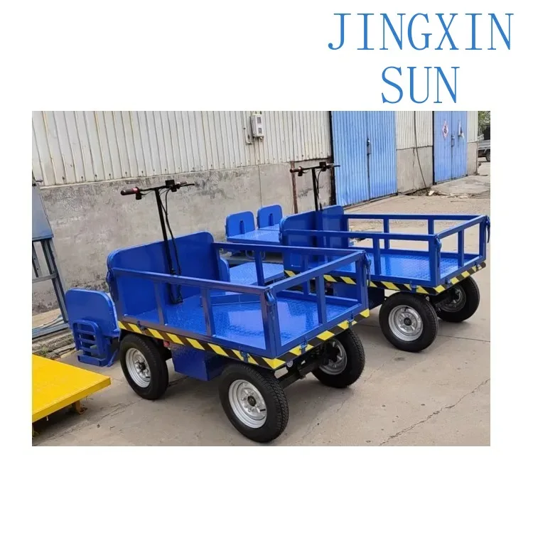 Railway construction flatbed car four-wheeled 220v environmentally friendly electric handling trolley