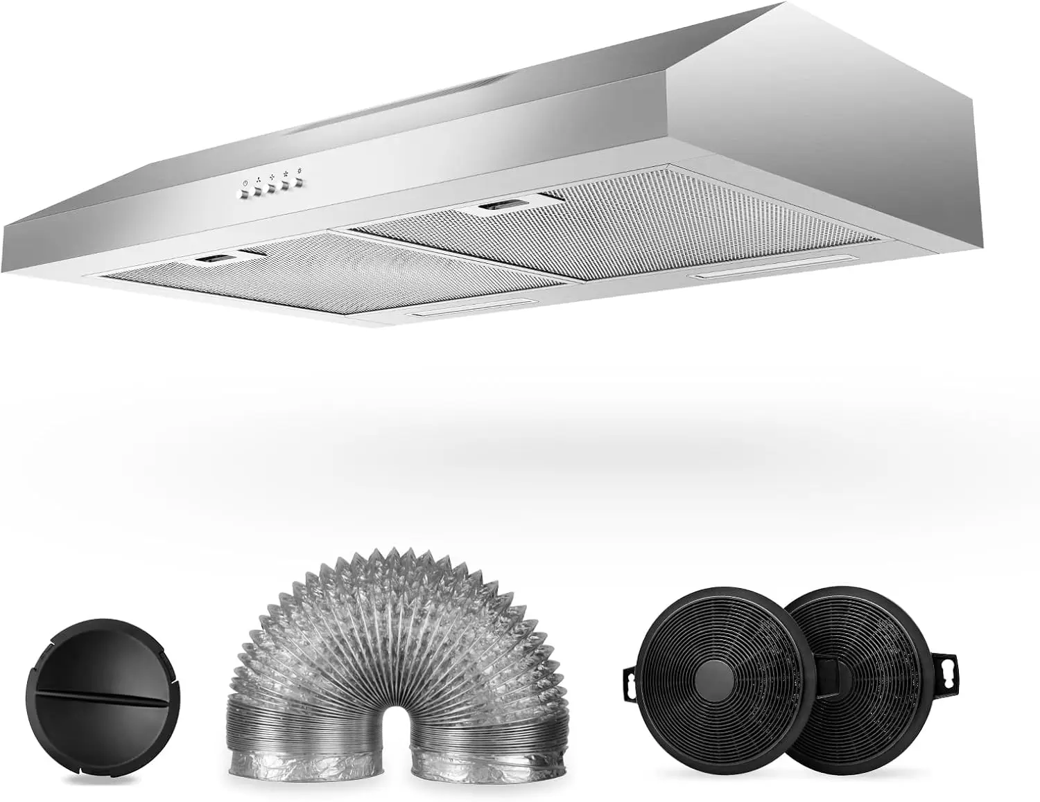 Aço inoxidável sob armário Range Hood, forte sucção para duto, Ductless Convertible, Cozinha