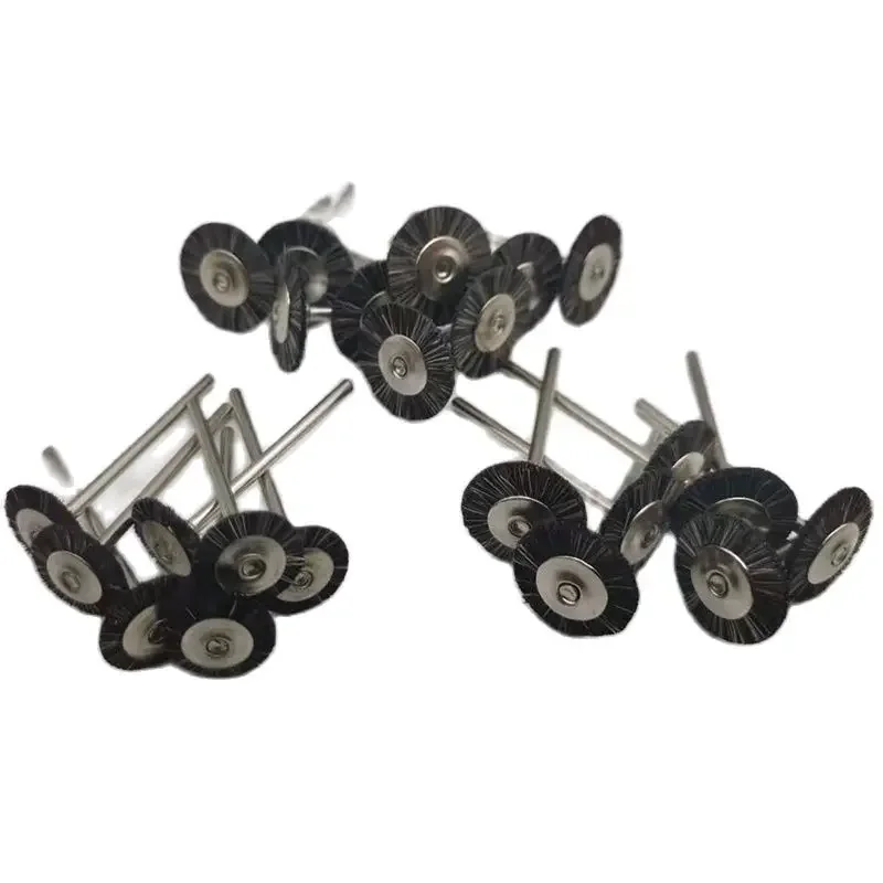 

10 шт./пакет, щетка для полировки, колесо 2,35 мм, стоматологическая лаборатория, козь, черная конская шерсть, смесь, вращающиеся инструменты, низкоскоростной HP Shank Buff