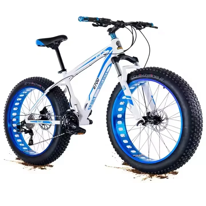 For 26 Inch 21 Speed Variable Speed Beach Snow Bike Shock Sorption Disc Brake Mountain Widened Tire Bicycle Fatbike Off Road