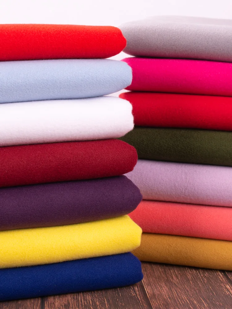 150cmx50cm Autumn and Winter Solid Color Thickened Double-sided Brushed Cashmere Woolen Fabric Coat DIY Clothing Sewing Fabric