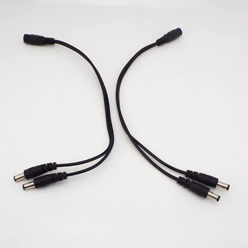 2 way DC Power adapter Cable 5.5mmx2.1mm 1 male to 2 female 2 Male Splitter connector Plug extension for CCTV LED strip light o1