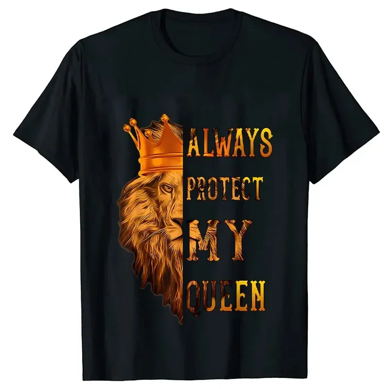 Lion King and Queen Couples T Shirt Love Top Fashion Short Sleeve Couple Clothes Korean Oversized Tshirt Love Women Men Top Tees