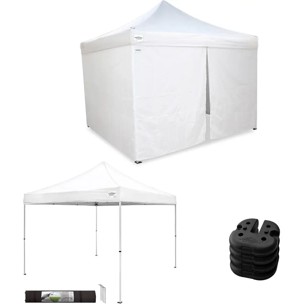 

Прямые боковые стенки с навесом серии V 10x10 и профессиональная теневая палатка серии M с сумкой на роликах и грузом 4x6 фунтов