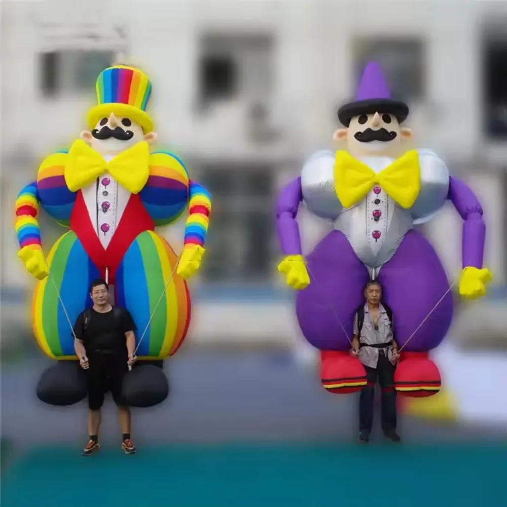 Volwassenen lopen opblaasbare clownpop opblazen parade prestaties opblaasbare kostuums voor outdoor circusshow
