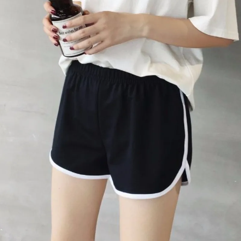 Shorts Women American Side-striped Summer Casual Elastic Waist Simple All-match Street Style Retro Sporty Fashion Comfortable