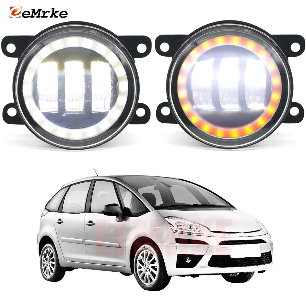 

Led Fog Lights PTF 30W Lens for Citroen C4 Picasso I UD 2006-2013 Car Turn Signal Angel Eye DRL Daytime Running Light Fog Lamp