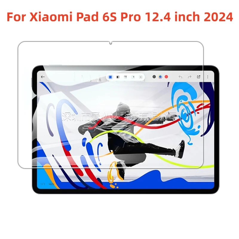 ฟิล์มป้องกันหน้าจอกระจกแท็บเล็ตแบบพรีเมี่ยมสำหรับ Xiaomi Pad 6S Pro 12.4นิ้วอุปกรณ์ป้องกันหน้าจอ2024