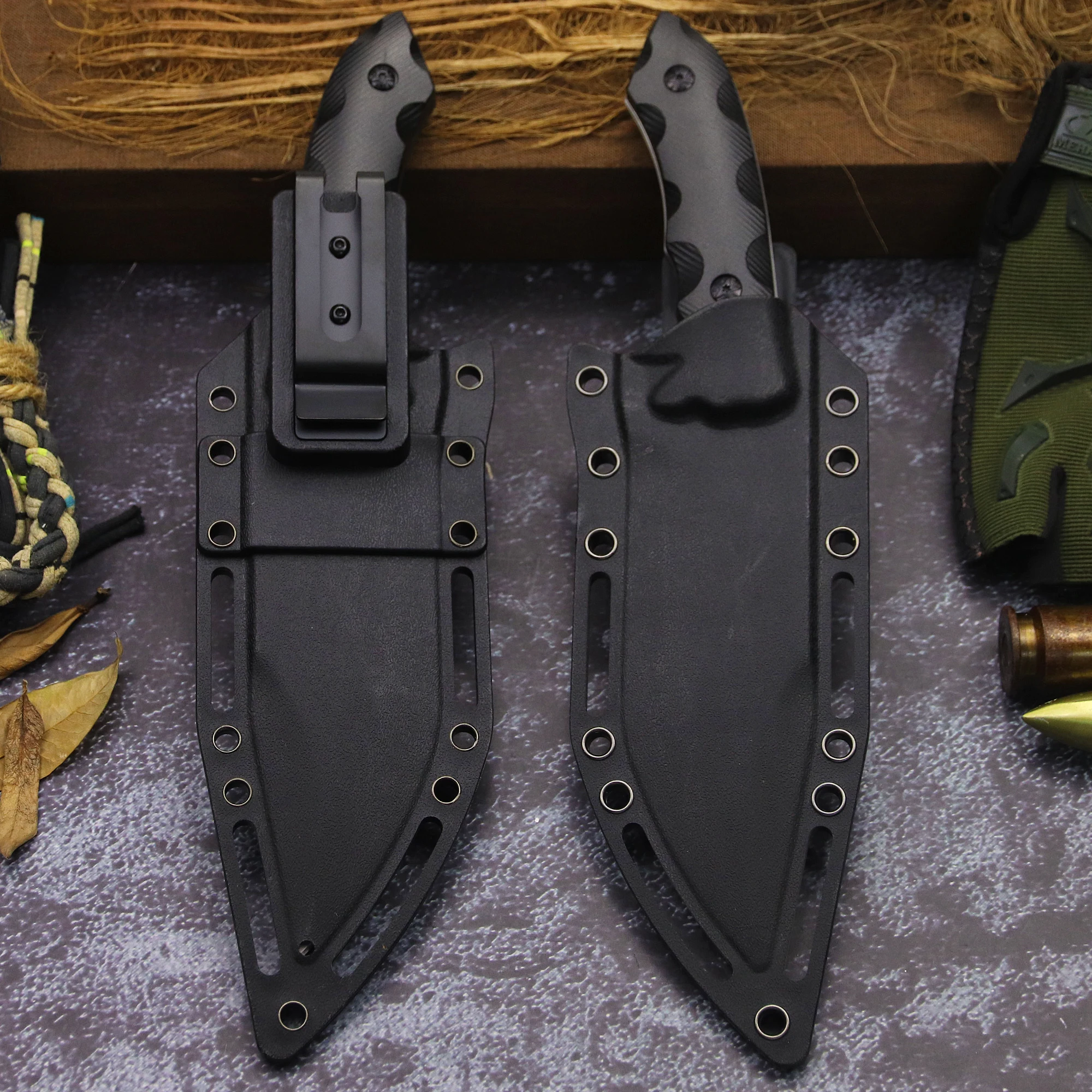 WPKOPYA USA high-end Tang style outdoor hunting knife, jungle adventure survival knife, camping EDC tool knife