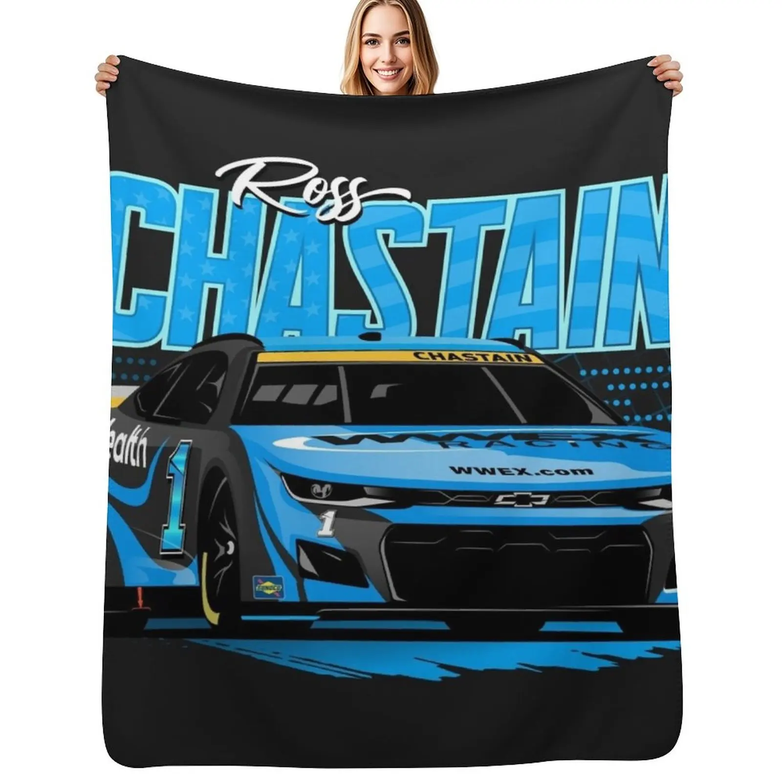 

Ross Chastain 2022 Nascar Championship 4 Throw Blanket Warm Napping Blanket for Office Couch Bed