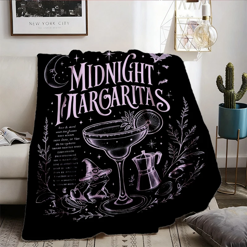 Midnight Margaritas Colors Flannel Blanket, Witchy Halloween Flannel Blanket, Salt Rosemary Lavender Love