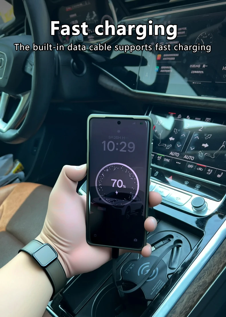 Supporto Auto Wireless S5 Con Ricarica Rapida Automatica - Nero/grigio, Presa D'aria - Foto 3