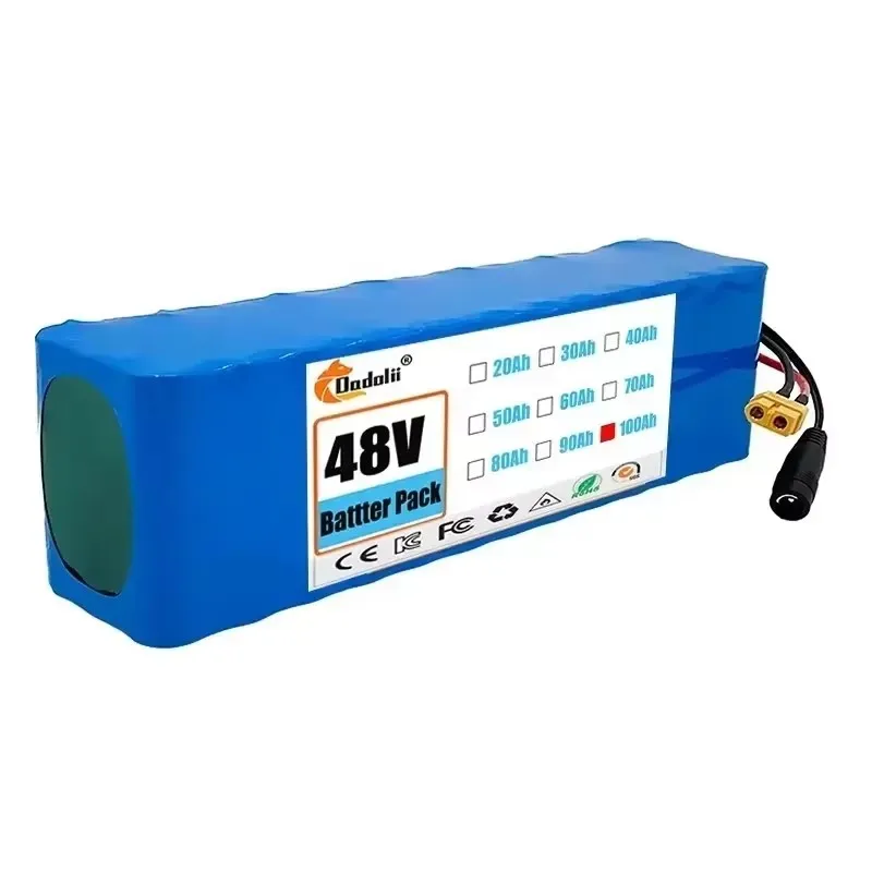 48V 100Ah 리튬 배터리 팩 100000mAh 장수명 1000W BMS 포함 54 6V 13S3P 구성 18650 셀 전기차용