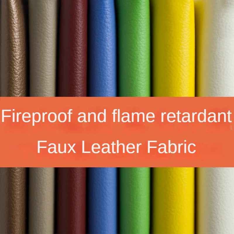 Flame-retardant Faux Leather Fabric By The Meter for Upholstery Sofa Covers Diy Soft Hard Bags Sewing Waterproof Thickened Plain