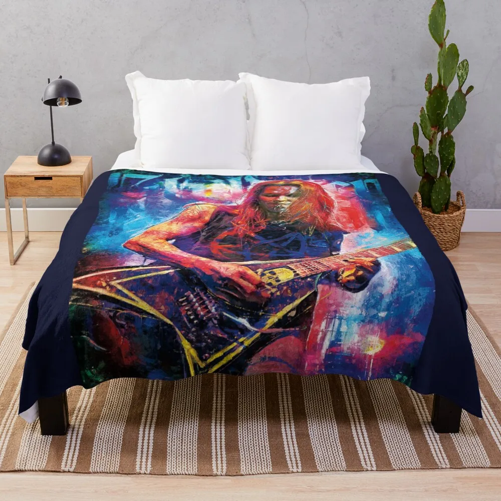 

Children Of Bodom’s Alexi Laiho frontman tribute art Throw Blanket Soft Home Decor Blanket for Couch Bedroom
