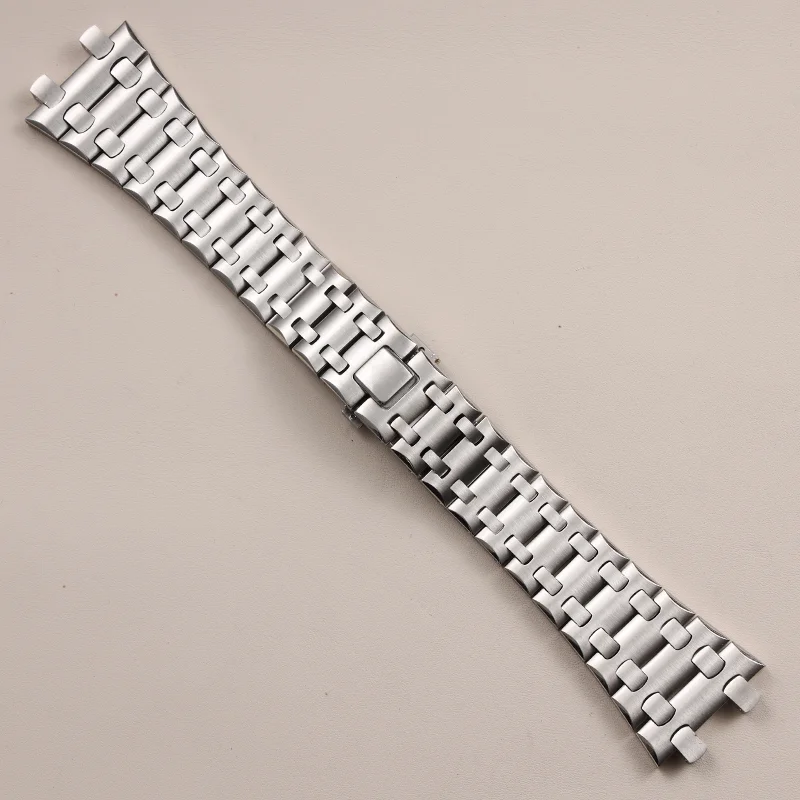 

For AP Royal Oak Offshore Brushed Silver Watchband 42mm Solid Stainless Steel Strap 28mm Concave-Convex 15710 26470 bracelet