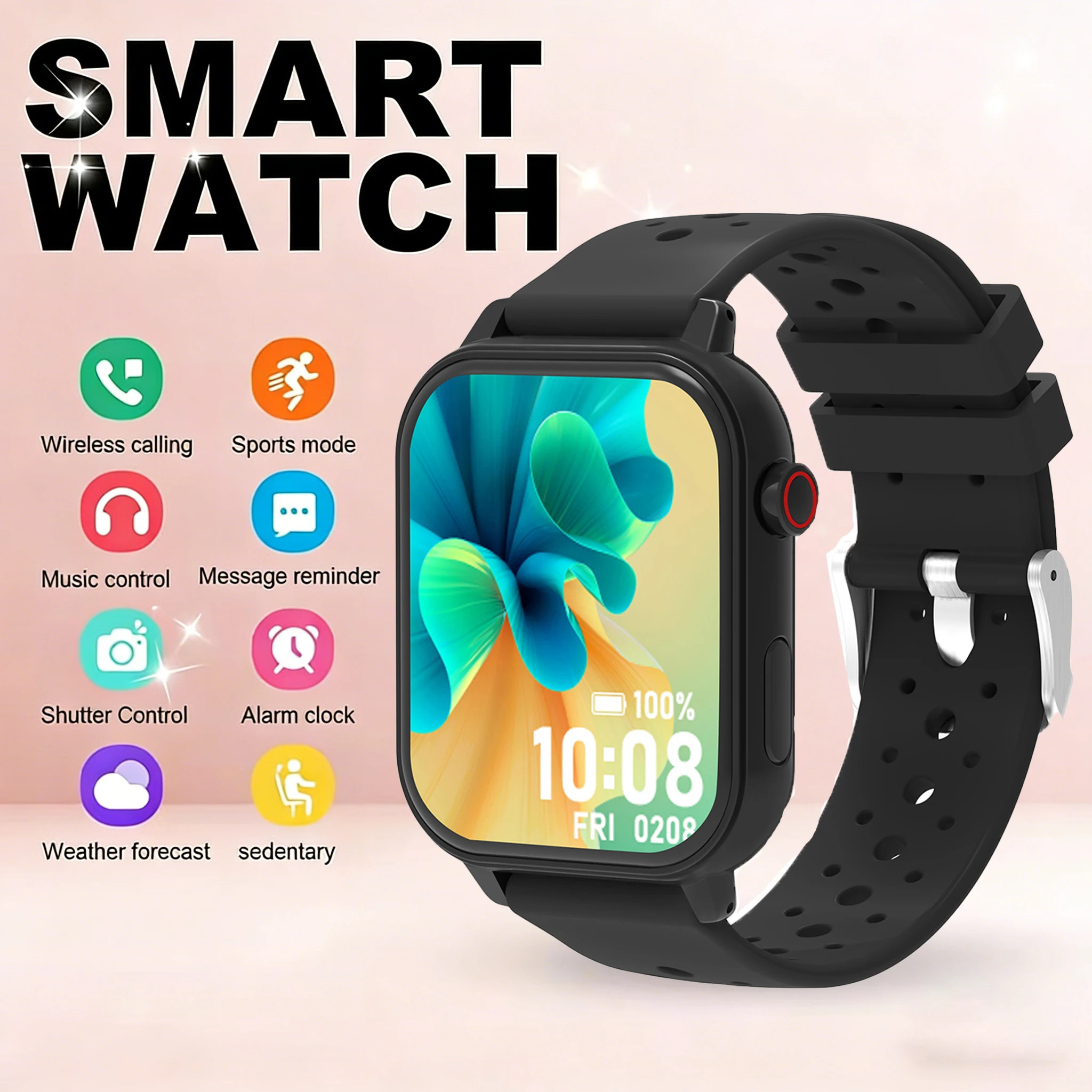 

NEW Square Smartwatch Touch Screen Bluetooth Call Camera Control Music Play Message Push Sports Mode for Men Women Kids 2026HT30