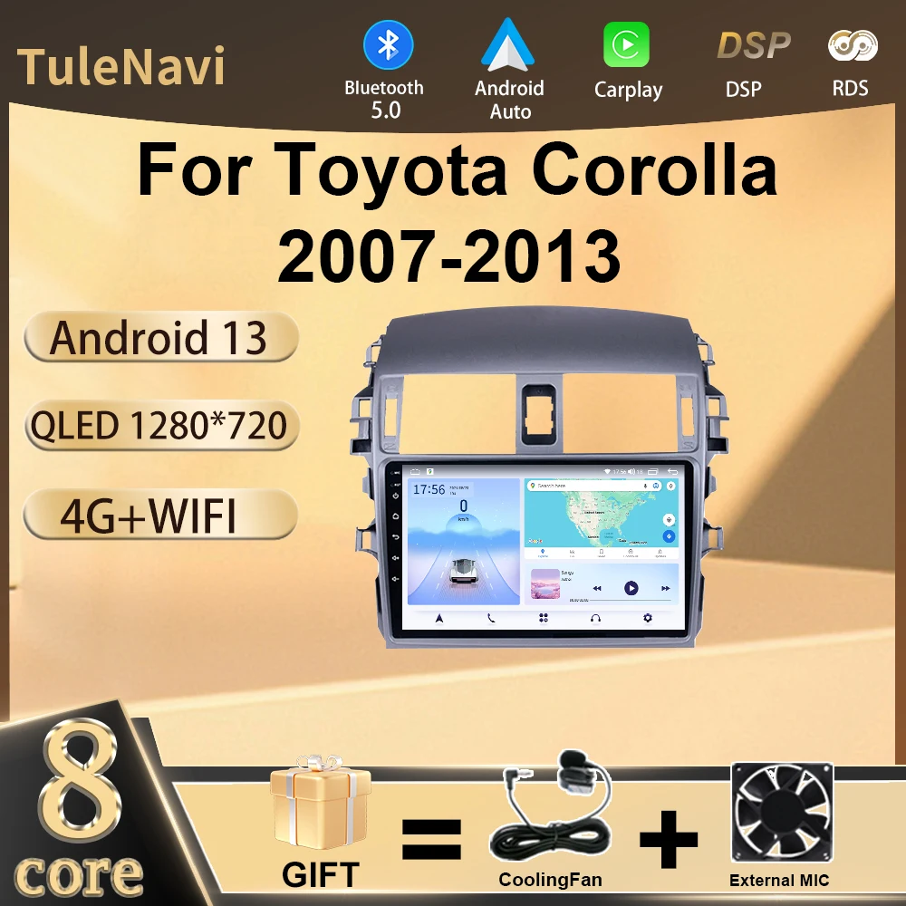 TuleNavi L400 Car Radio For Toyota Corolla 2007 2008 2009 - 2013 Multimedia Player Wireless Carplay Android Auto GPS Navigation