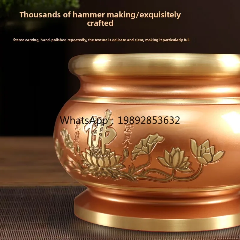 

ZZ Incense Burner Pure Copper Incense Holder Lotus Bowl Offering Buddha Home Temple Worship Incense Burner