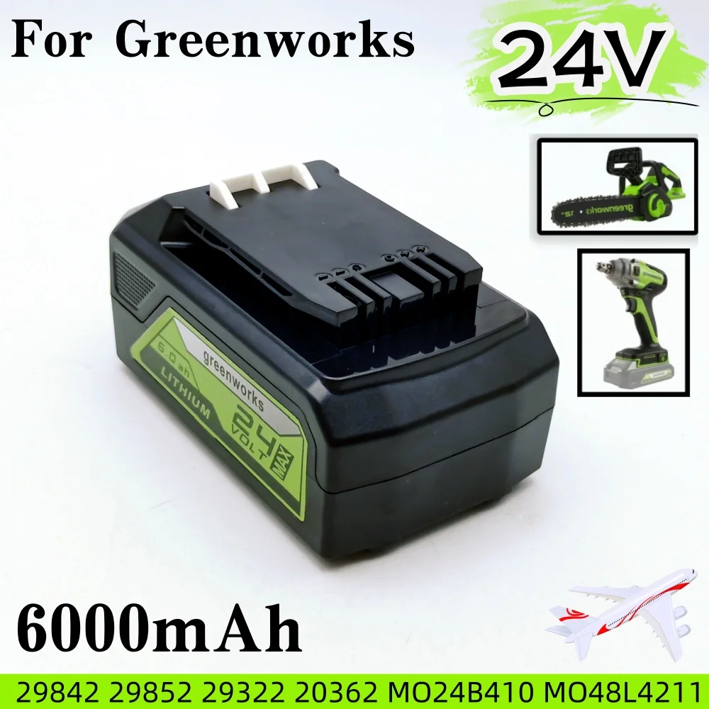 

24V 6000mAh Rechargeable Li-ion Battery For Greenworks 24V Power Tools 29842 29852 29322 20362 MO24B410 MO48L4211