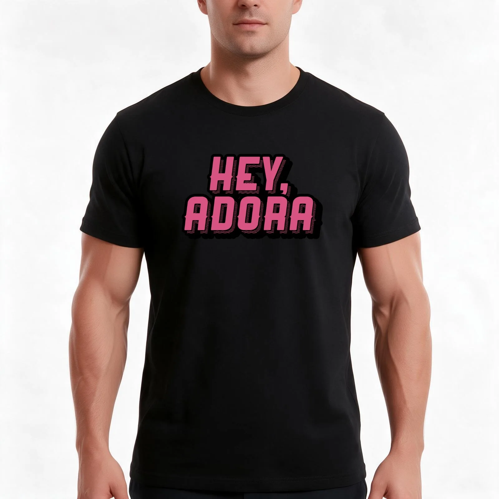 HEY, ADORA POP ART T-Shirt, Summer Casual Cotton Tee, Oversized Streetwear Tops, Vintage Graphic Print, Loose Fit Short Sleeve