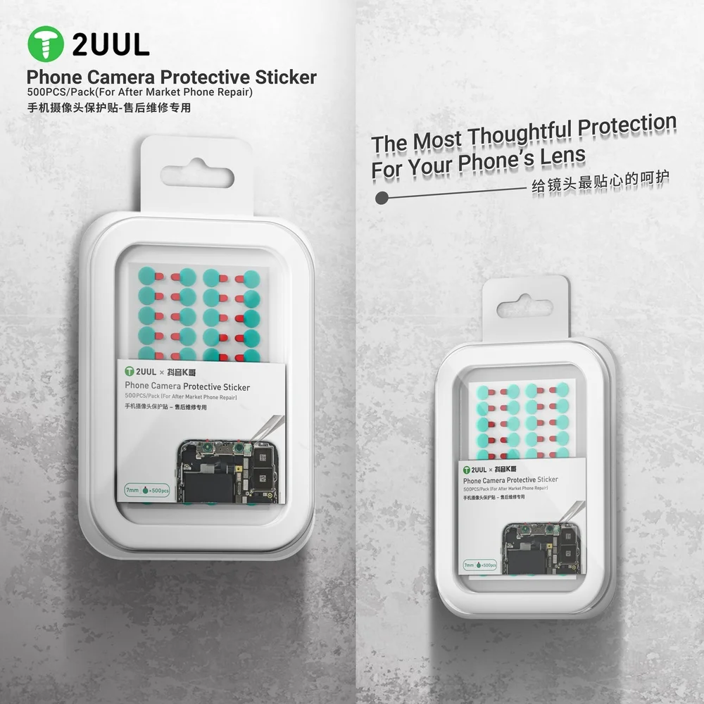 2UUL DA31 Front Phone Camera Protective Sticker 500PCS/Pack High Quality for IPhone Android Rear Camera Protection Repair Tools