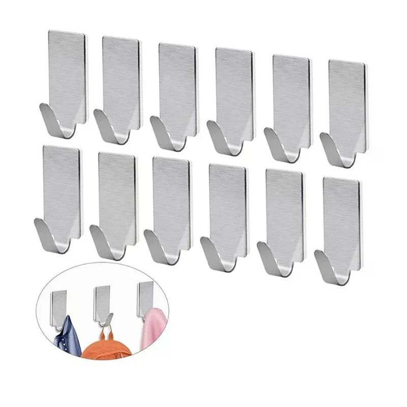 Hook Stainless Steel Heavy-duty Wall Hook Bathroom Storage Towel Rack Multifunctional Kitchen Rack Self-adhesive