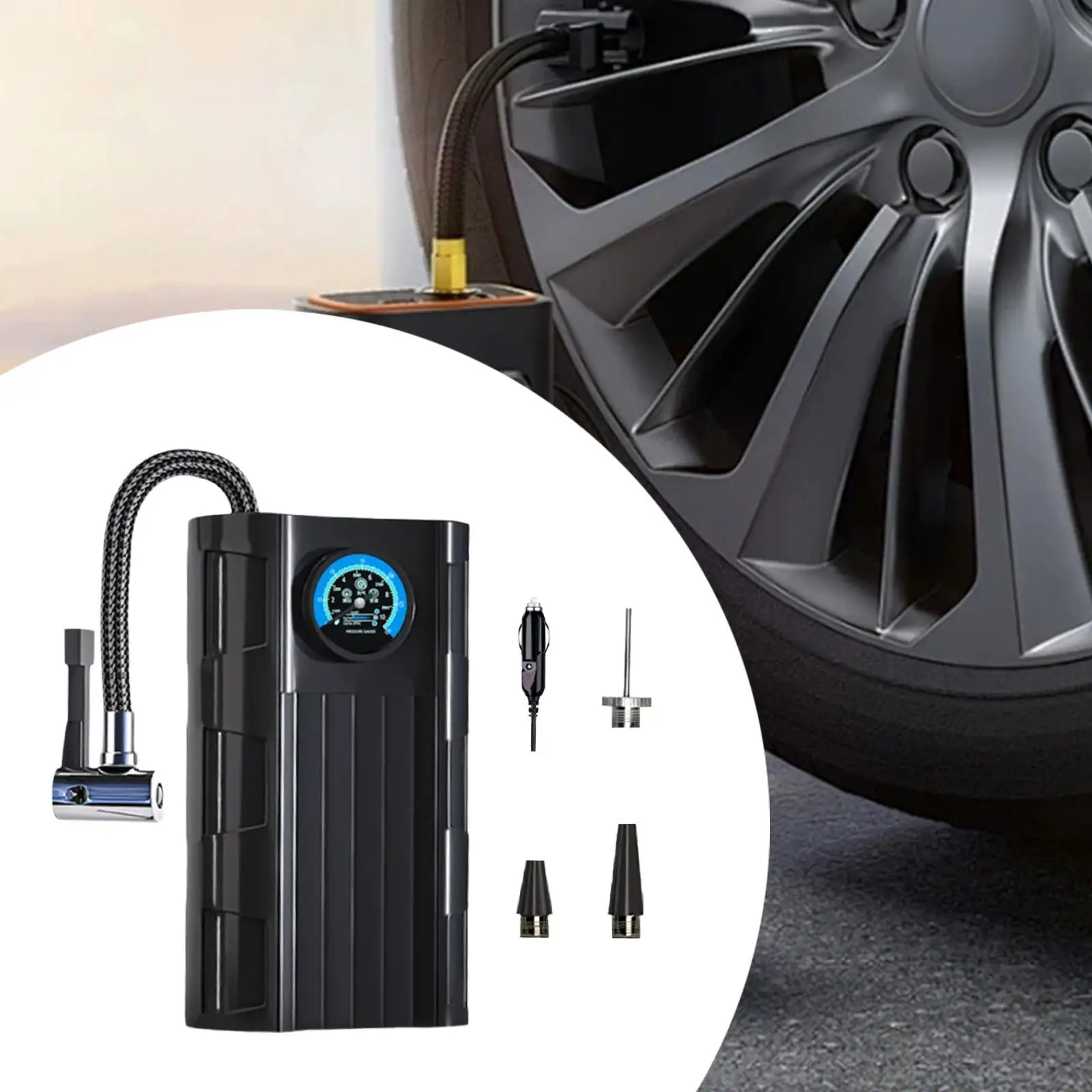 Digital Tire Air Compressor Electric Pump Fast Inflation Portable Car Tire Inflator for Bicycles Motorcycle Ball